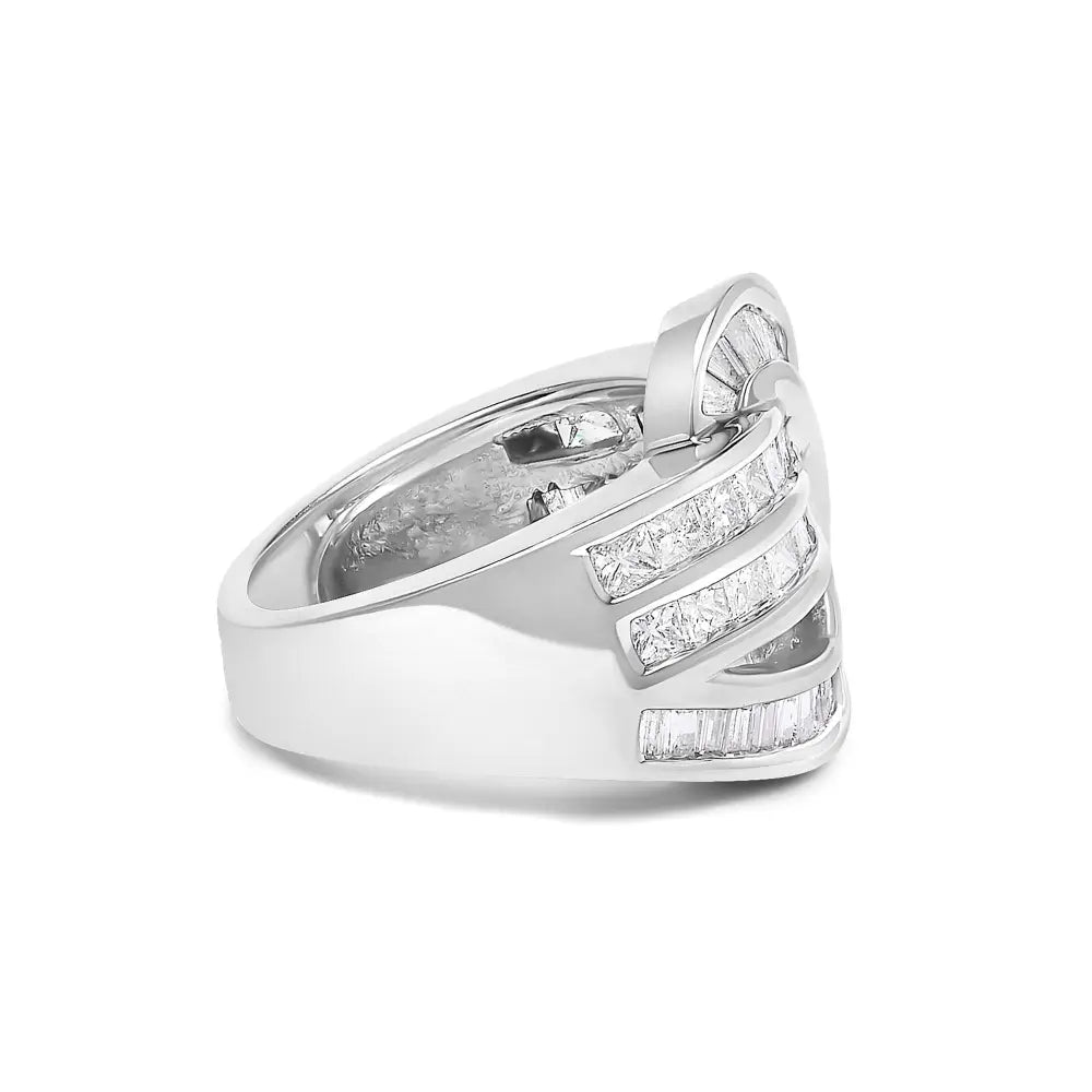 2.0 cttw diamond channel set bypass ring in 14k white gold bijoux-nyc direct