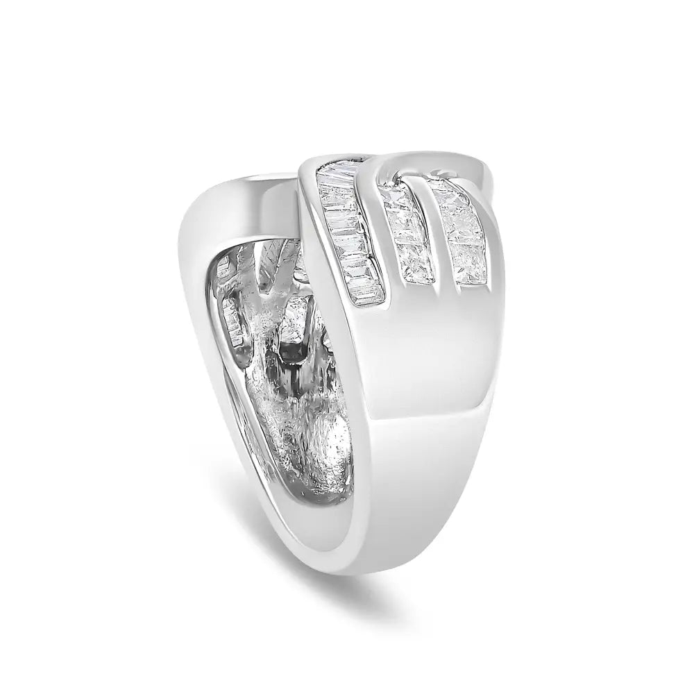 2.0 cttw diamond channel set bypass ring in 14k white gold bijoux-nyc direct