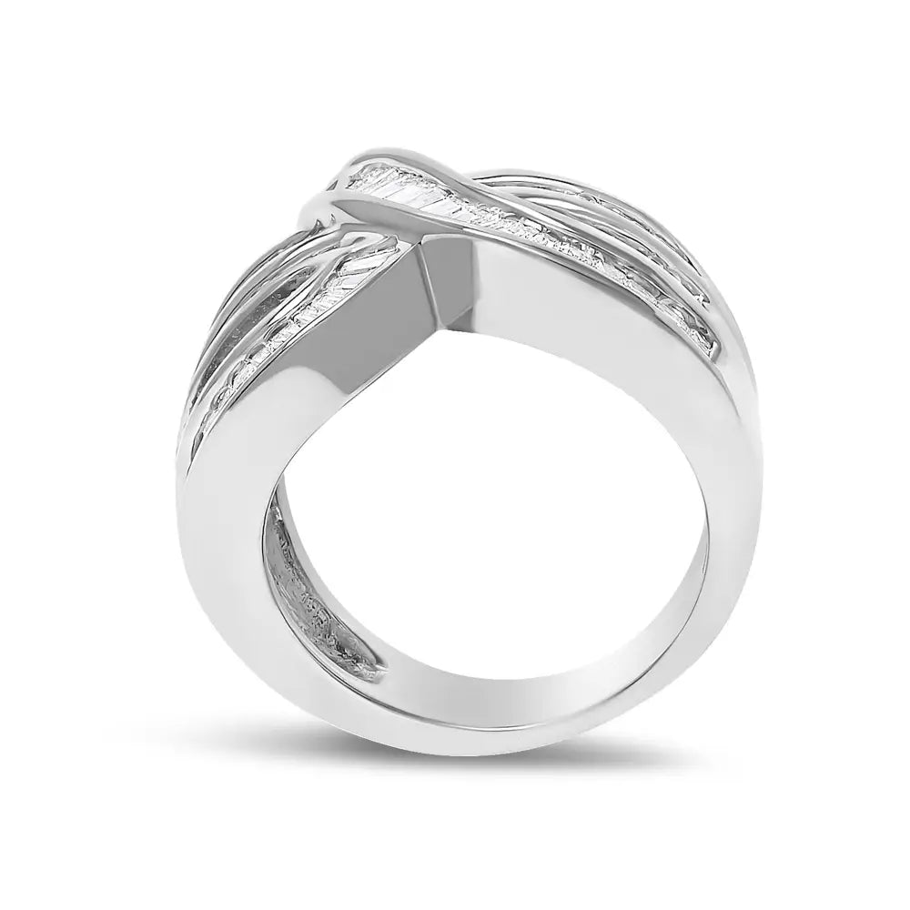 2.0 cttw diamond channel set bypass ring in 14k white gold bijoux-nyc direct