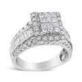 2.00 cttw diamond composite halo cocktail ring in 14k white gold bijoux-nyc direct
