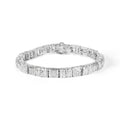 2.00 cttw round and baguette diamond square link bracelet in 10k white gold bijoux-nyc direct