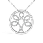 Sterling Silver 1/10 Cttw Diamond Tree of Life Pendant Necklace