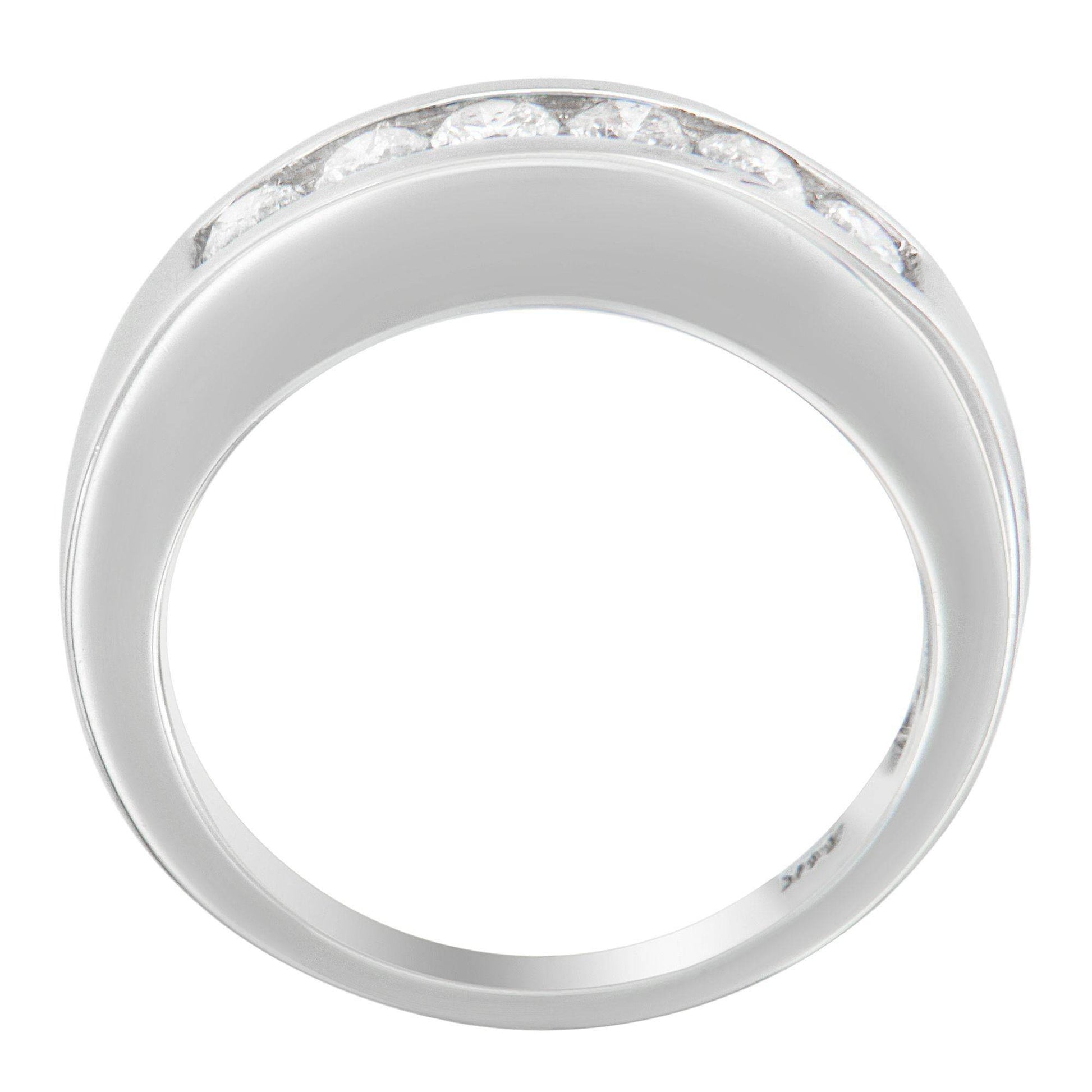 14K White Gold 3/4ct. TDW Diamond Channel Band Ring (H-I, I1-I2) - Bijoux-NYC Direct