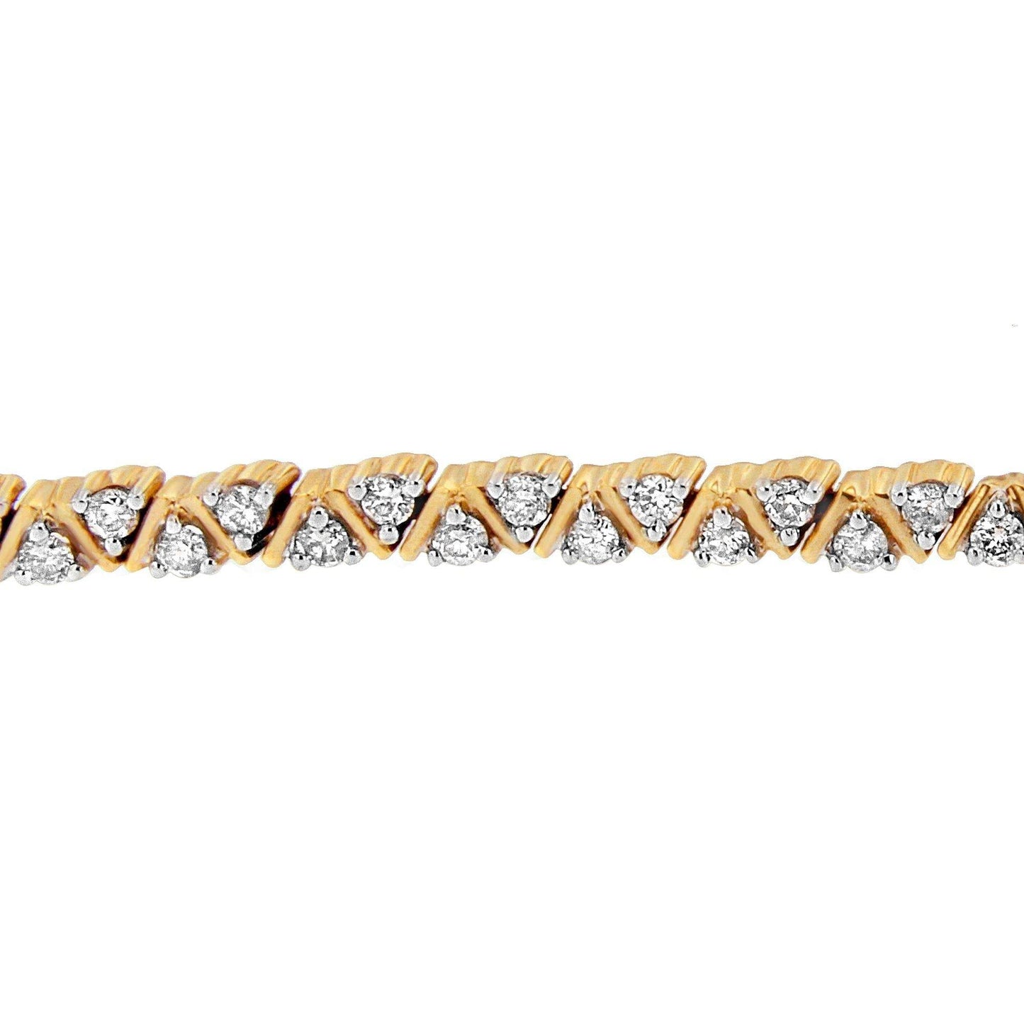 14K Yellow Gold Round-Cut Diamond Bracelet (4.00 cttw, H-I Color, I1-I2 Clarity) - Bijoux-NYC Direct
