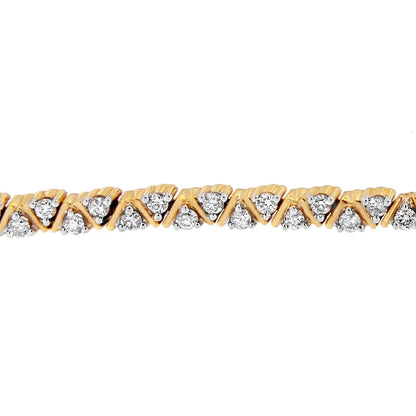 14K Yellow Gold Round-Cut Diamond Bracelet (4.00 cttw, H-I Color, I1-I2 Clarity) - Bijoux-NYC Direct
