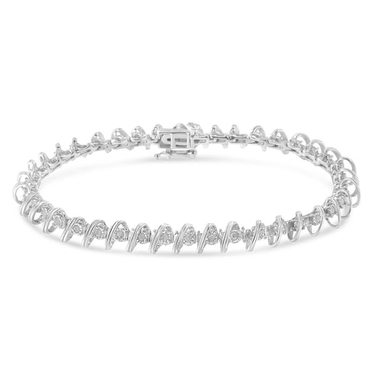 .925 Sterling Silver 1/2 Cttw Diamond Miracle-Set 7" Tennis Bracelet (I-J Color, I3 Clarity) - Bijoux-NYC Direct
