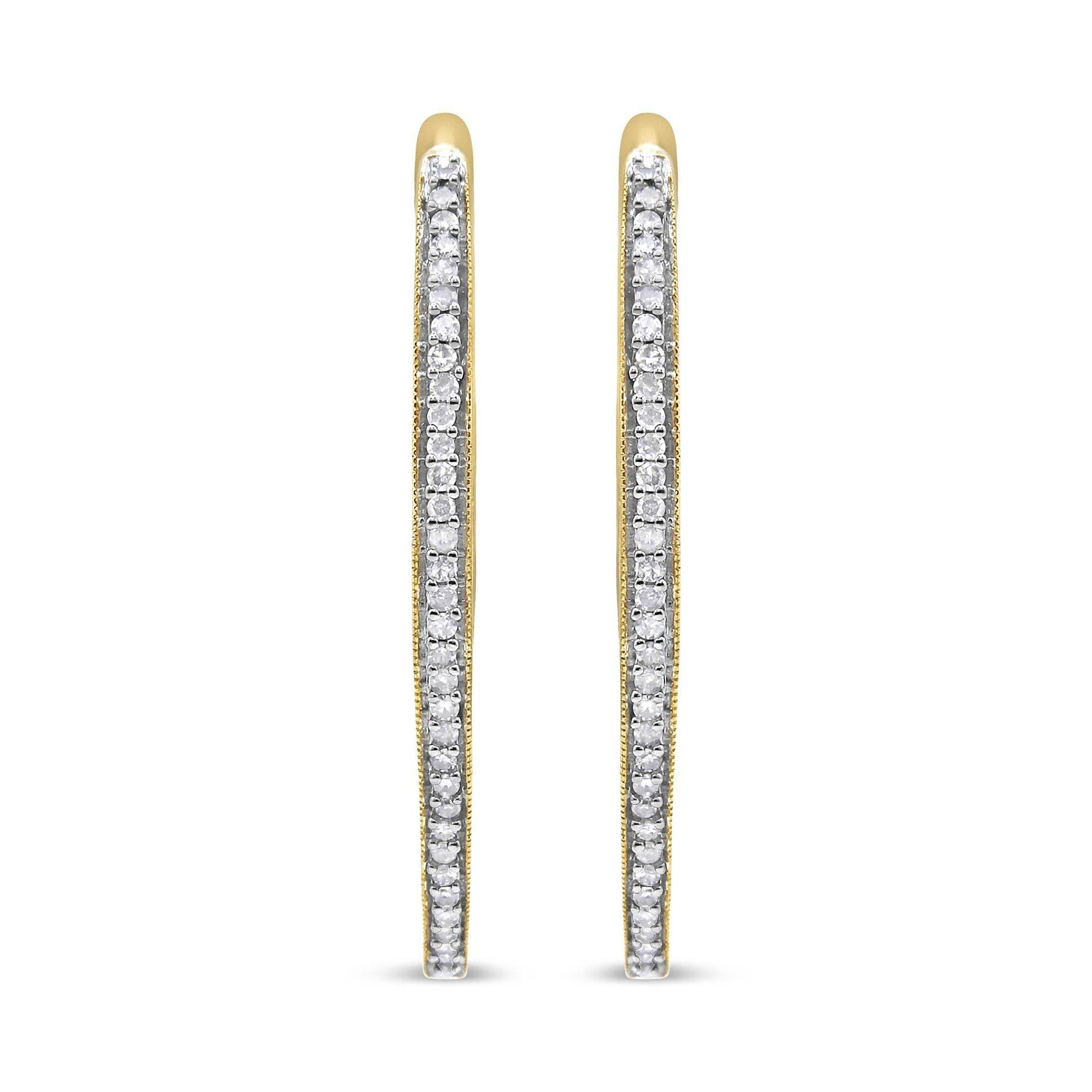 10k Yellow Gold Round Cut Diamond Earrings (1 cttw, I-J Color, I2-I3 Clarity) - Bijoux-NYC Direct