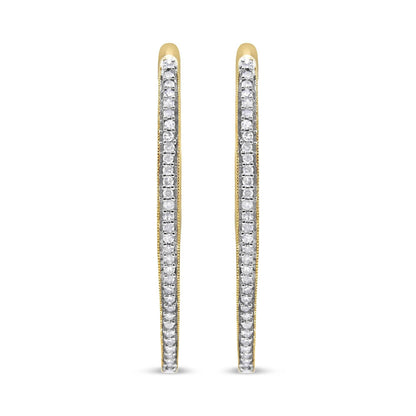 10k Yellow Gold Round Cut Diamond Earrings (1 cttw, I-J Color, I2-I3 Clarity) - Bijoux-NYC Direct