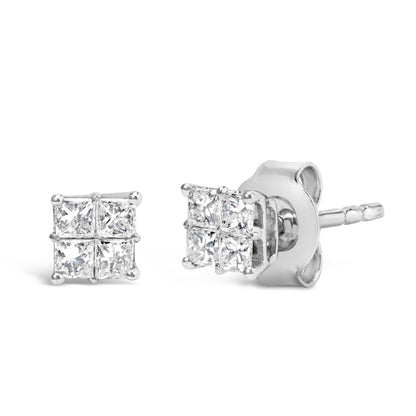 10KT White Gold Diamond Composite Stud Earring (1/4 cttw, H-I Color, I1-I2 Clarity) - Bijoux-NYC Direct