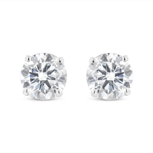 14K White Gold 1 1/2 Cttw Lab Grown Diamond Solitaire Stud Earrings with Screwbacks (F-G Color, VS2-SI1 Clarity) - Bijoux-NYC Direct