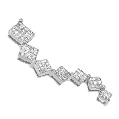 10K White Gold 1 cttw Diamond Snake Curved Pendant Necklace (H-I, I1-I2) - Bijoux-NYC Direct