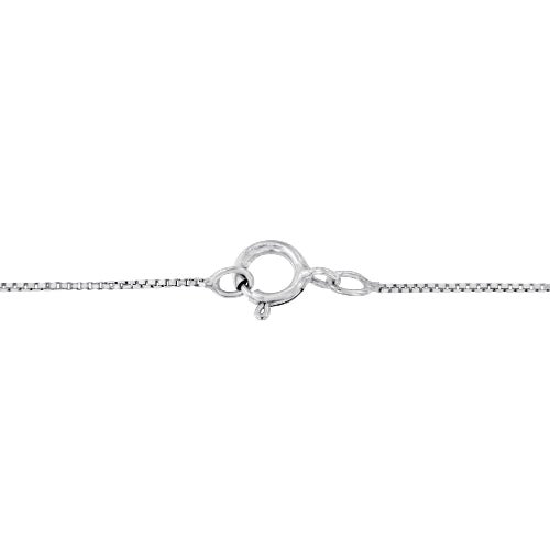 Silver chain necklace with a clasp on a white background
