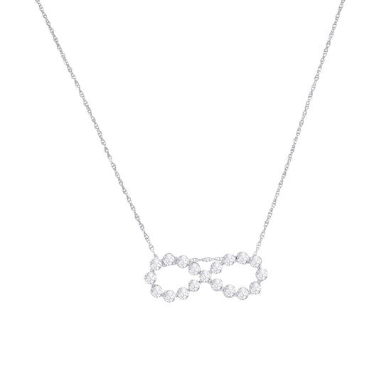 .925 Sterling Silver 1/4 cttw Diamond Infinity Pendant Necklace (I-J, I2-I3)