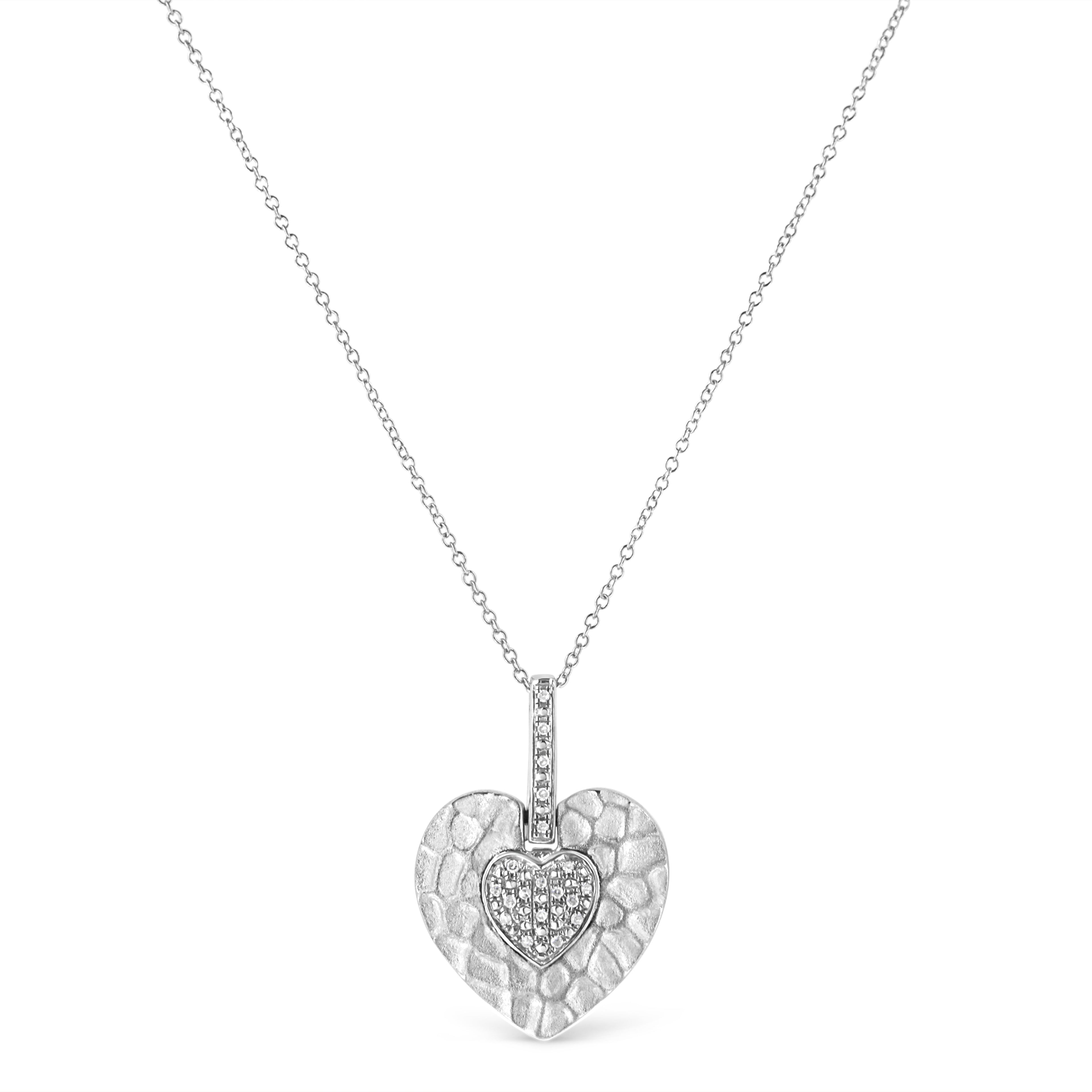 Heart-shaped pendant necklace on a white background