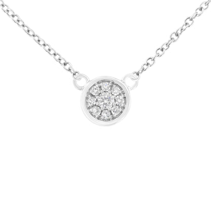 10K White Gold 1/4 Cttw Diamond Flower Pendant Necklace (I-J Color, I2-I3 Clarity) - Adjustable 16-18" chain
