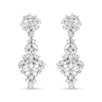 Pair of diamond earrings on a white background
