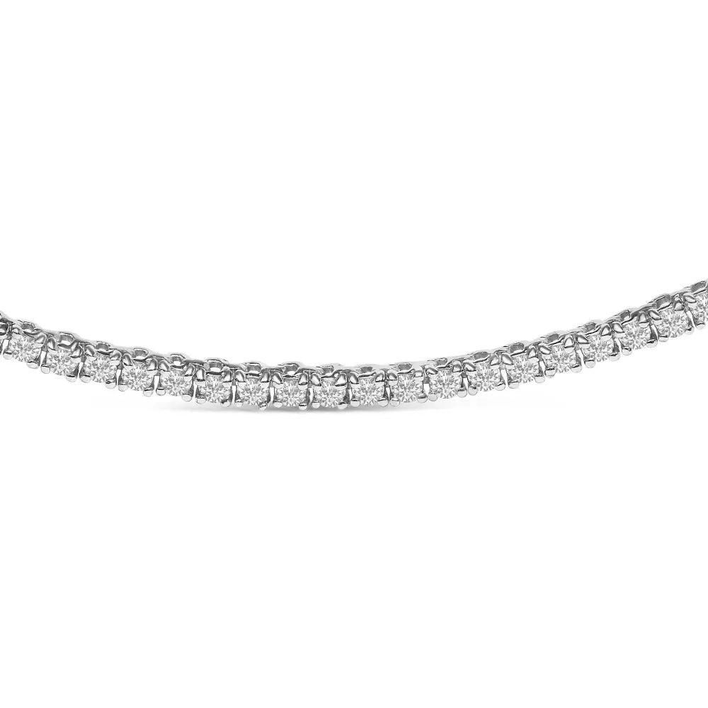 3.0 cttw round diamond 18 inch tennis necklace in 14k white gold bijoux-nyc direct