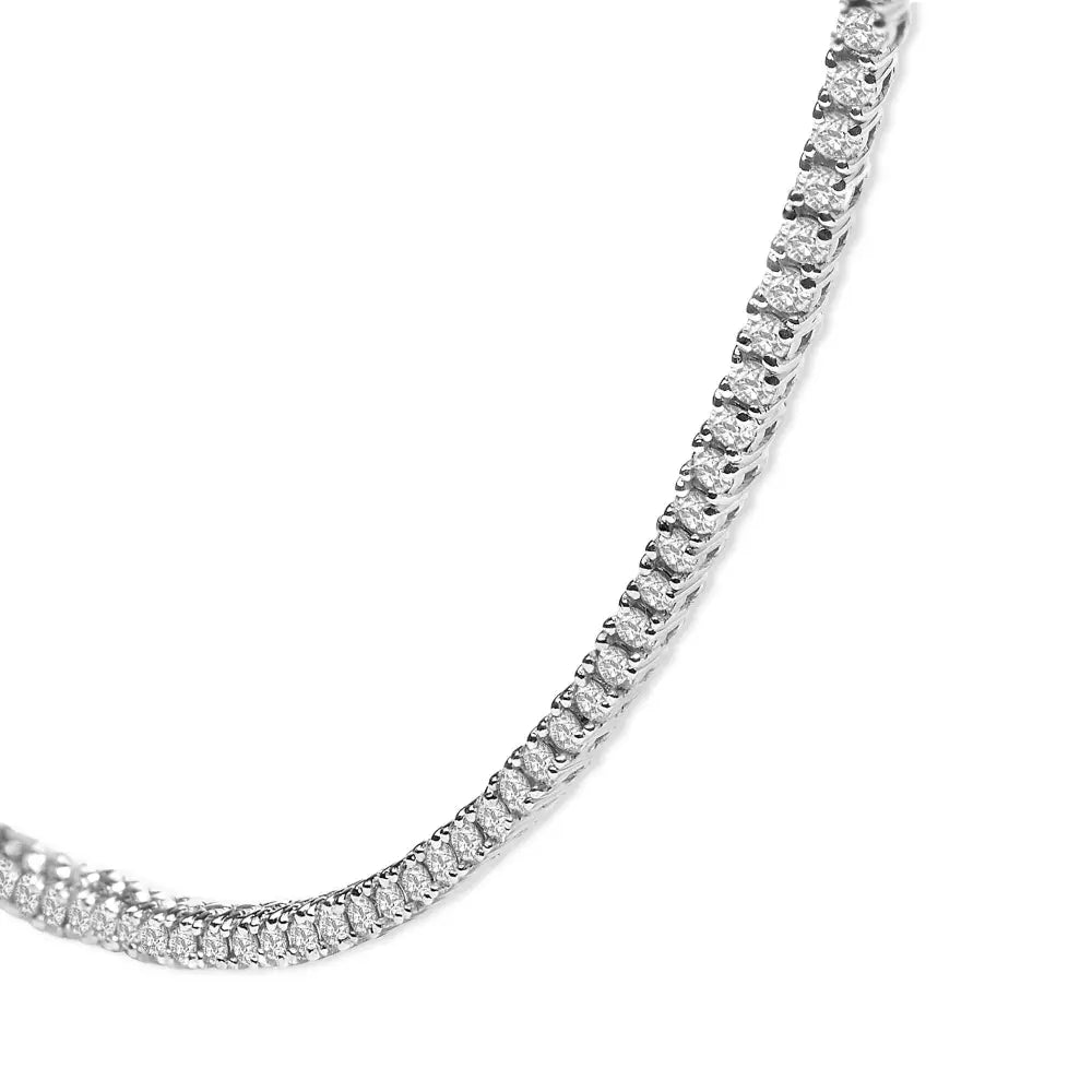 3.0 cttw round diamond 18 inch tennis necklace in 14k white gold bijoux-nyc direct
