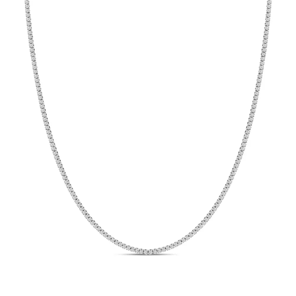 3.0 cttw round diamond 18 inch tennis necklace in 14k white gold bijoux-nyc direct