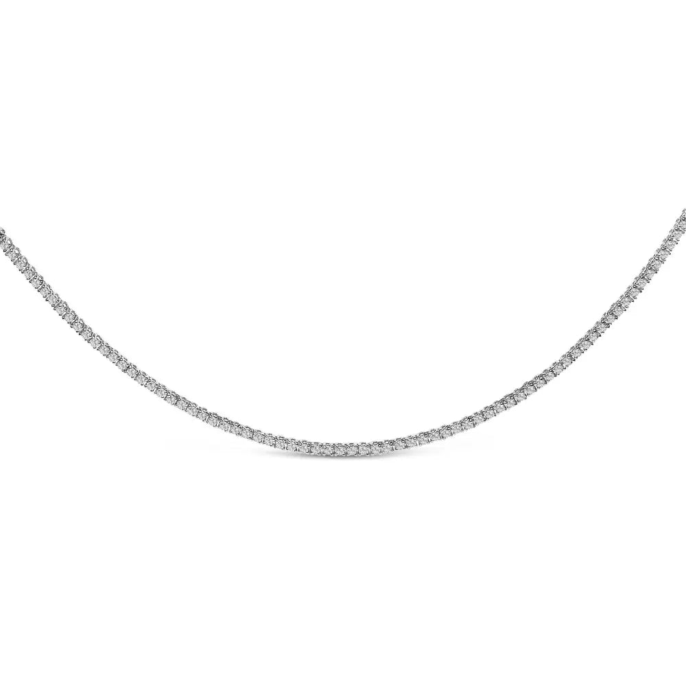 3.0 cttw round diamond 18 inch tennis necklace in 14k white gold bijoux-nyc direct