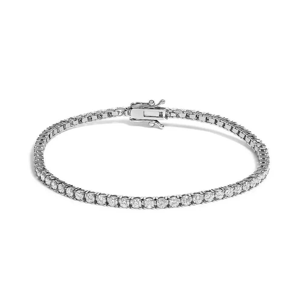 3.00 ctw diamond 14k white gold 4 prong tennis bracelet 7 inch bijoux-nyc direct