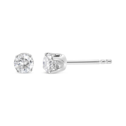 14K White Gold 5/8 Cttw Round Brilliant-Cut Lab Grown Diamond Classic 4-Prong Push back Stud Earrings (F-G Color, VS1-VS2 Clarity) - Bijoux-NYC Direct