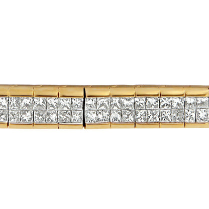 14K Yellow Gold Princess Cut Diamond Banded Bracelet (1.00 cttw, G-H Color, VS1-VS2 Clarity) - Bijoux-NYC Direct