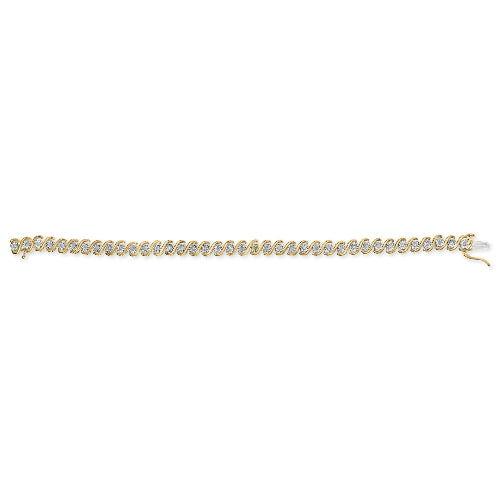 Yellow gold bracelet on a white background