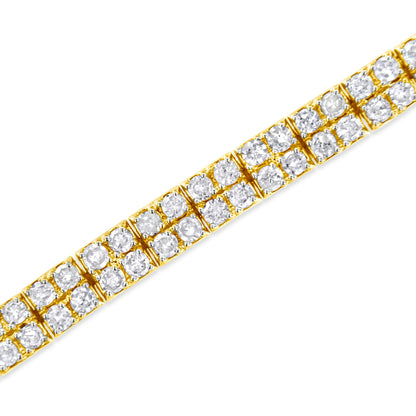 14K Yellow Gold Plated .925 Sterling Silver 3.0 Cttw Diamond Link Bracelet (K-L Color, I2-I3 Clarity) - 7.25" - Bijoux-NYC Direct