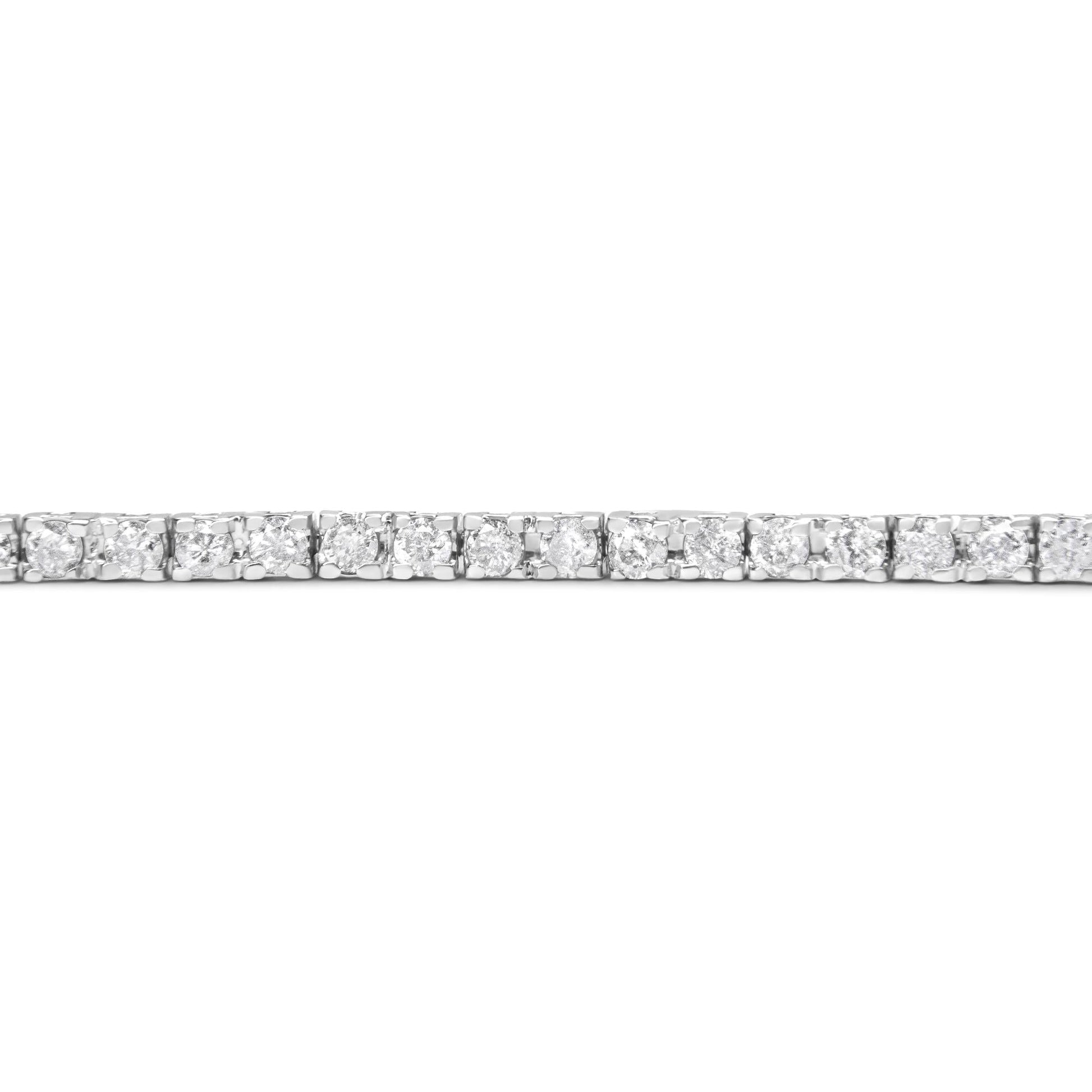 10K White Gold 2.0 Cttw Prong Set Round-Cut 7.25" Classic Diamond Tennis Bracelet (G-H Color, I1-I2 Clarity) - Bijoux-NYC Direct