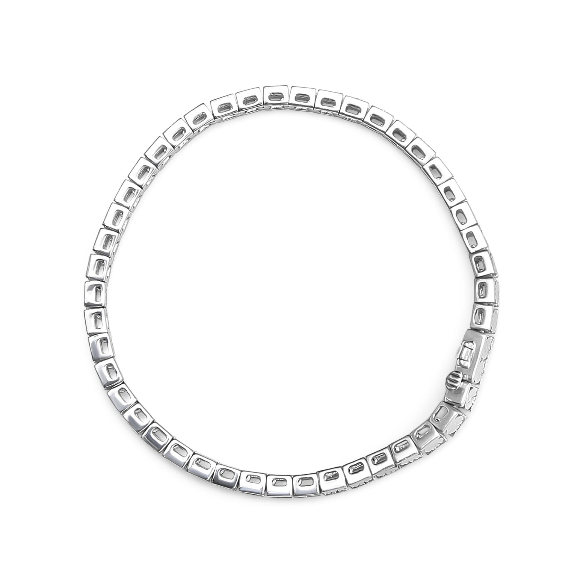 .925 Sterling Silver 1/4 Cttw Miracle Set Diamond and Bead Link 7.25" Tennis Bracelet (I-J Color, I2-I3 Clarity) - Bijoux-NYC Direct