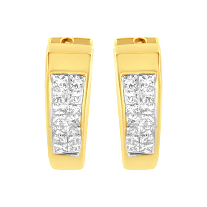 14K Yellow Gold Diamond Huggy Earrings (1/2 cttw, H-I Color, SI2-I1 Clarity) - Bijoux-NYC Direct