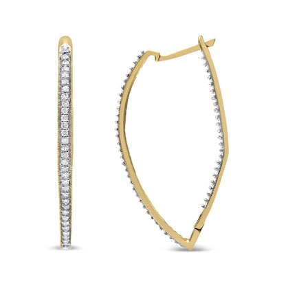 10k Yellow Gold Round Cut Diamond Earrings (1 cttw, I-J Color, I2-I3 Clarity) - Bijoux-NYC Direct
