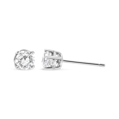 14K White Gold 3/4 Cttw Lab Grown Diamond 4-Prong Classic Stud Earrings (F-G Color, VS2-SI1 Clarity) - Bijoux-NYC Direct