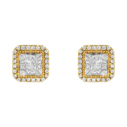 10KT Yellow Gold Diamond Stud Earrings (1/2 cttw, H-I Color, SI2-I1 Clarity) - Bijoux-NYC Direct