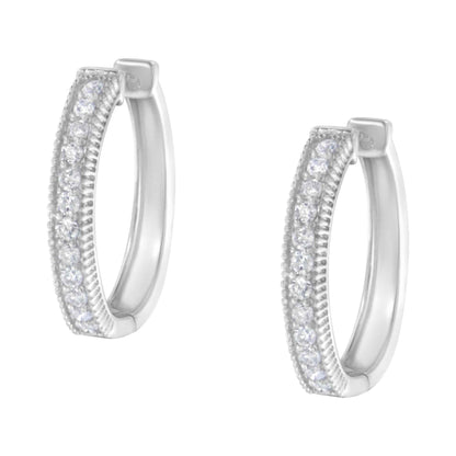 10KT White Gold Diamond Hoop Earring (1.00 cttw, H-I Color, I1-I2 Clarity) - Bijoux-NYC Direct