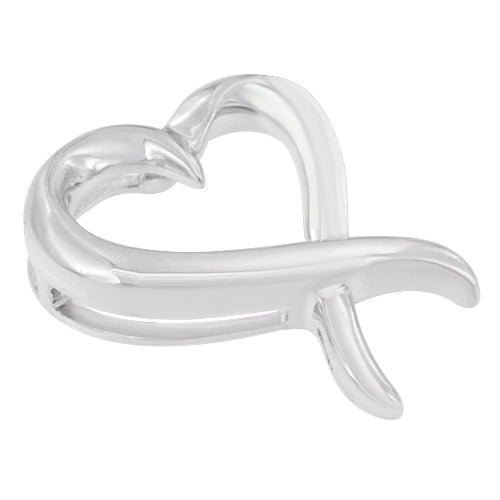 Silver heart-shaped pendant on a white background