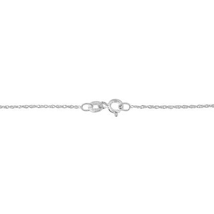 .925 Sterling Silver 1/10 Cttw Diamond Miracle-Set 2 Stone 'Together Forever' Open Circle 18" Box Chain Pendant Necklace (I-J Color, I2-I3 Clarity)