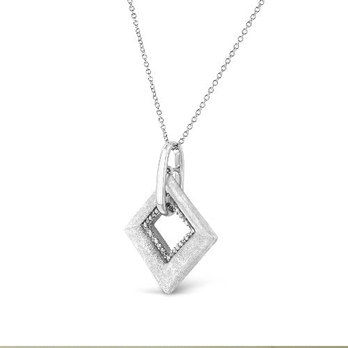 Silver pendant necklace on a white background