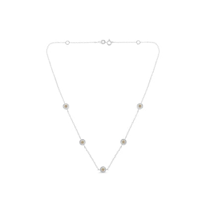 Sterling Silver Diamond Station Necklace (1/2 cttw, I-J Color, I1-I2 Clarity) - Bijoux-NYC Direct