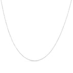 Silver chain necklace on a white background