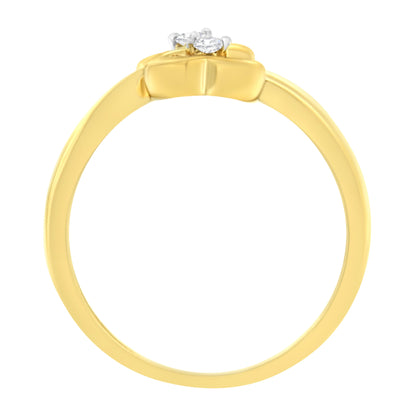14KT Yellow Gold 1/20 ctw. Dual Heart Diamond Ring (K-L, I1-I2) - Bijoux-NYC Direct