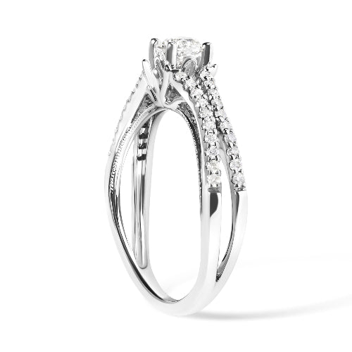 Diamond ring with a white background