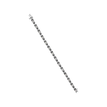 14K White Gold 1.00 Cttw Princess-Cut Diamond Link Bracelet (I-J Color, I1-I2 Clarity) - Size 7.25 - Bijoux-NYC Direct