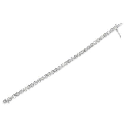 .925 Sterling Silver 2 cttw Miracle Plate Set Diamond Spiral Link Bracelet (I-J Color, I3 Clarity) -7"