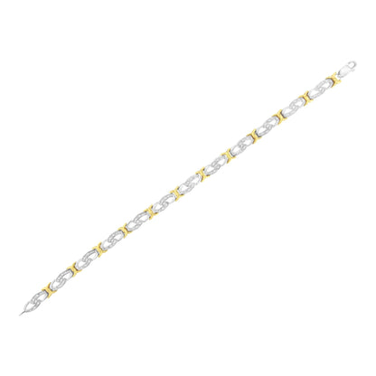 10k Yellow Gold Plated Sterling Silver 1/4 cttw Diamond Infinity and X Link Bracelet (I-J Clarity, I2-I3 Color) - Size 7.25" - Bijoux-NYC Direct