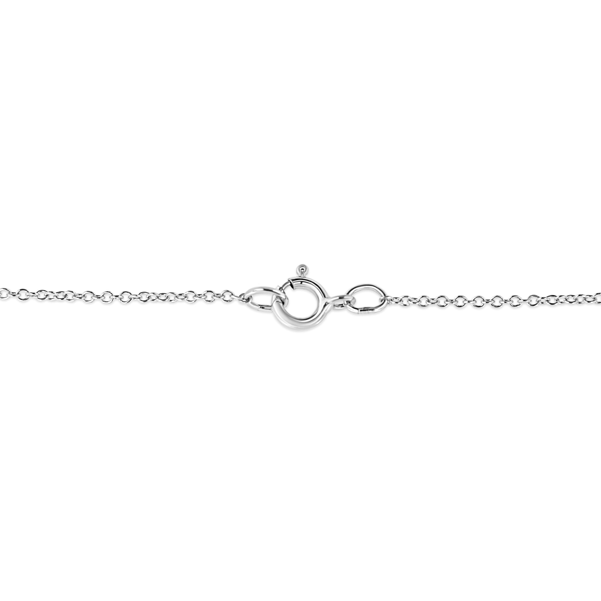 .925 Sterling Silver 1/10 cttw Pave-Set Round-Cut Diamond Open Cross 18" Pendant Necklace (I-J Color, I1-2 Clarity) - Bijoux-NYC Direct