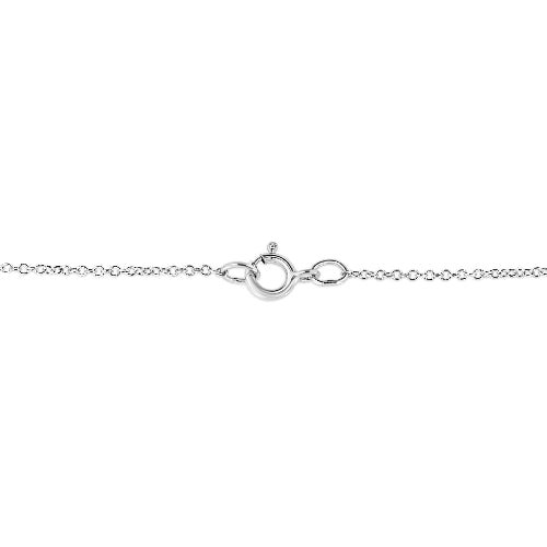 Silver necklace with a clasp on a white background