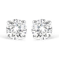 14K White Gold 1/3 Cttw Round Brilliant-Cut Near Colorless Diamond Classic 4-Prong Stud Earrings (J-K Color, I1-I2 Clarity)