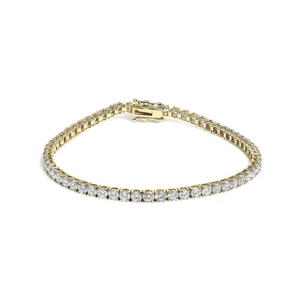 5.00 cttw round diamond tennis bracelet in 14k yellow gold 7 inches bijoux-nyc direct